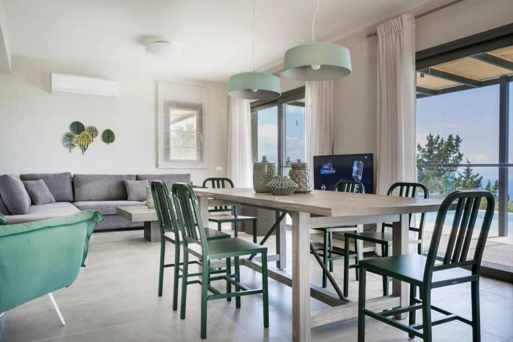 Color Villas-New Villa Green At Trapezaki With Private Pool Mousata 외부 사진